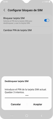 Introduce tu código PIN y pulsa Aceptar.