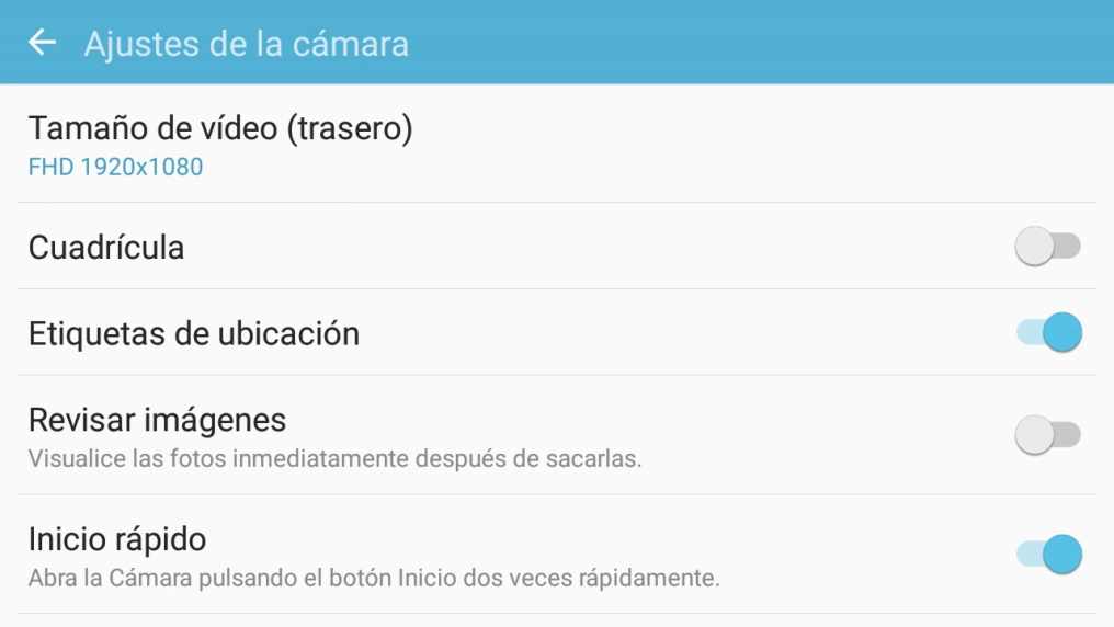 Pulsa Etiquetas de ubicación para activar o desactivar la función.