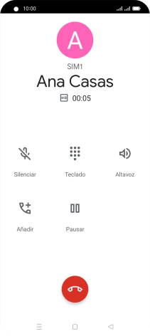Pulsa el icono de finalizar llamada.