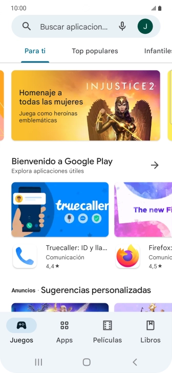 Pulsa en el campo de búsqueda.