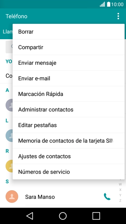 Pulsa Administrar contactos.