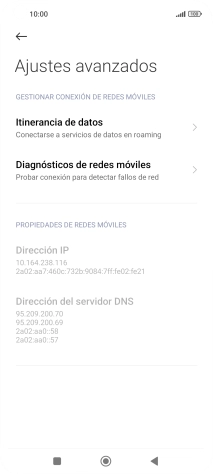 Pulsa Itinerancia de datos.