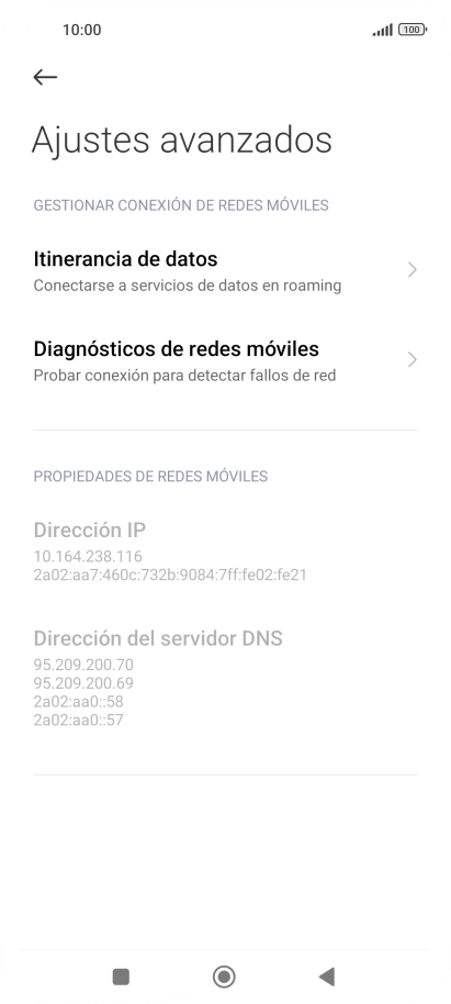Pulsa Itinerancia de datos.