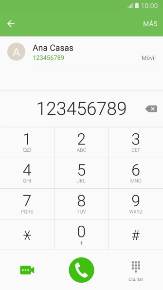 Marca el número de teléfono deseado y pulsa el icono de llamada.