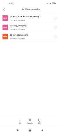 Pulsa los timbres de llamada deseados para escucharlos.