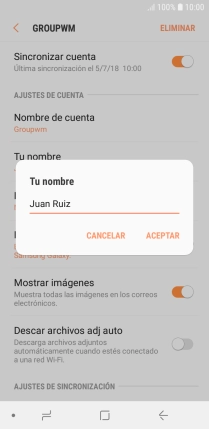 Introduce el nombre deseado y pulsa ACEPTAR.