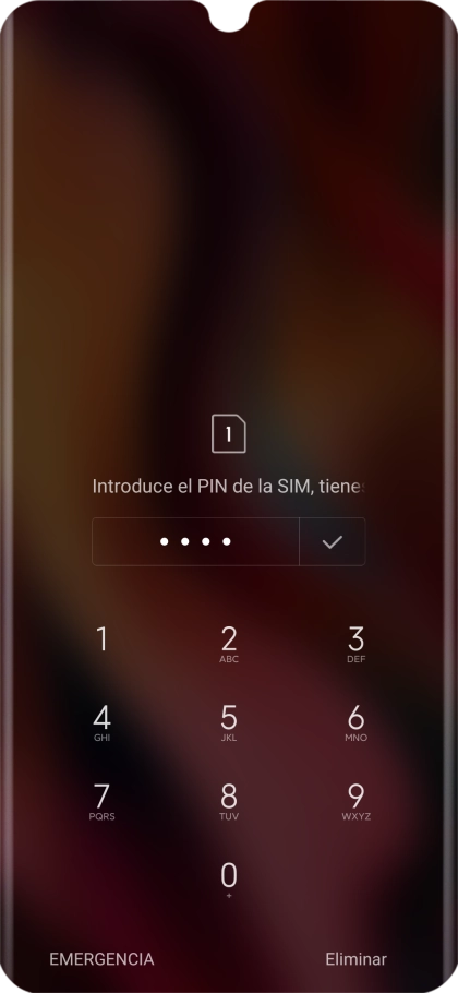 Si lo solicita el teléfono, introduce el código PIN y pulsa el icono de aceptar.