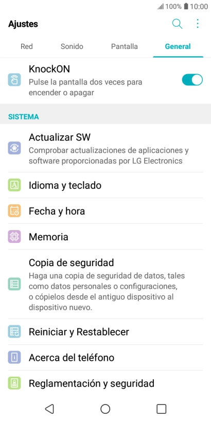 Pulsa Reiniciar y Restablecer.