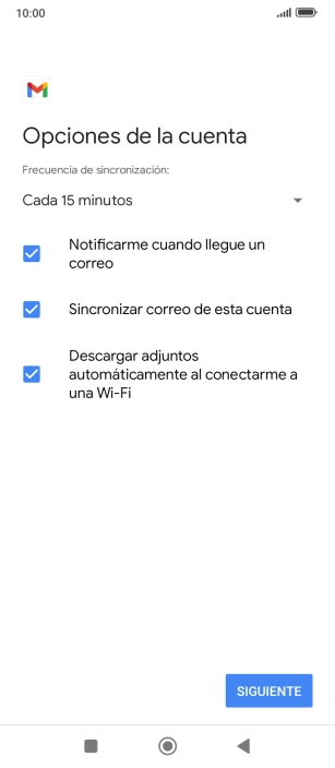 Si aparece en la pantalla esta imagen, tu cuenta de correo electrónico ha sido reconocida y configurada automáticamente. Sigue las indicaciones de la pantalla para introducir más información y terminar la configuración.
