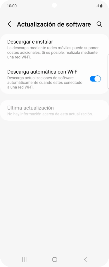 Pulsa Descargar e instalar. Si hay una versión de software nueva disponible, aparecerá ahora en la pantalla. Sigue las indicaciones de la pantalla para actualizar el software del teléfono.