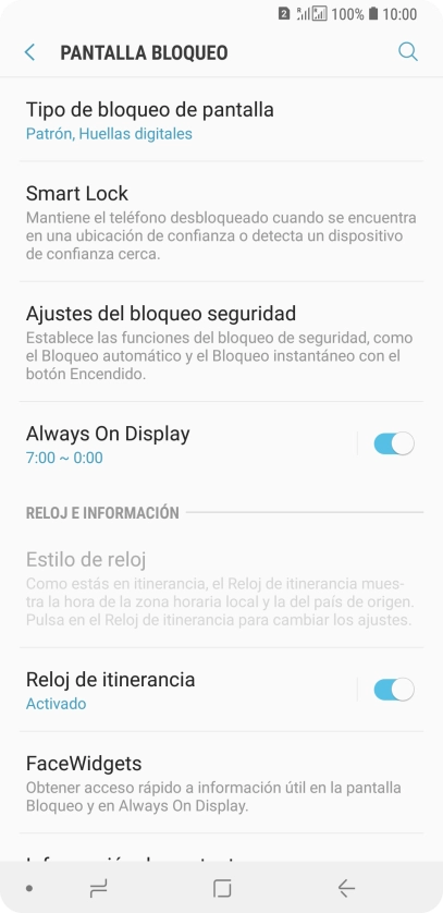Pulsa Tipo de bloqueo de pantalla e introduce el código de seguridad extra que has creado anteriormente.