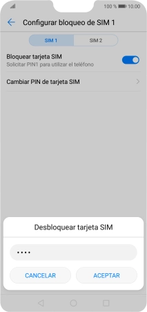 Introduce tu código PIN y pulsa ACEPTAR.