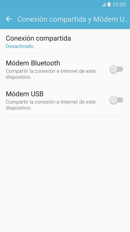 Pulsa Conexión compartida.