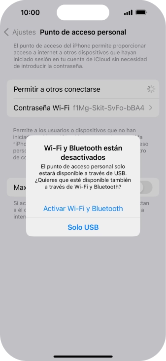 Si el wifi está desactivado, pulsa Activar Wi-Fi y Bluetooth.