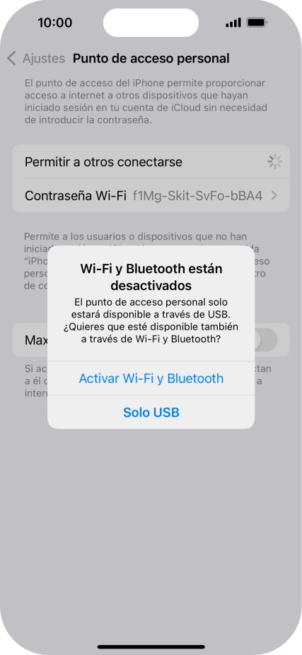 Si el wifi está desactivado, pulsa Activar Wi-Fi y Bluetooth.