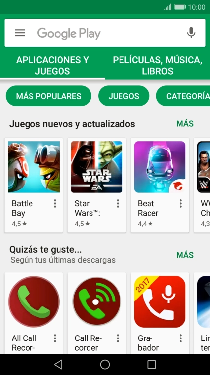 Pulsa en el campo de búsqueda.