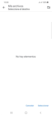 Si deseas crear una nueva carpeta, pulsa el icono de nueva carpeta y sigue las indicaciones de la pantalla para crearla.