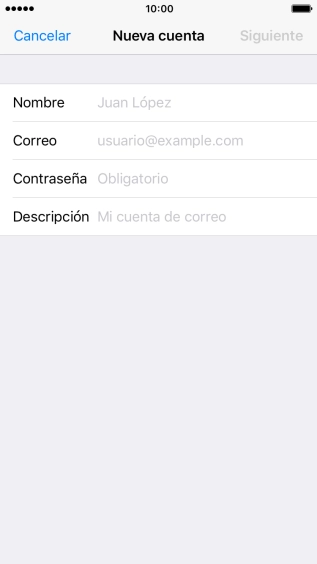 Pulsa Nombre e introduce el nombre del remitente.