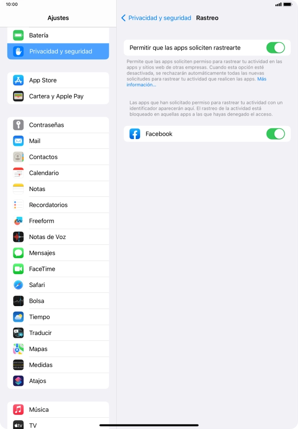 Pulsa el indicador junto a 
