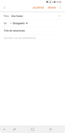 Pulsa en el campo de escritura  y escribe el texto del correo electrónico.