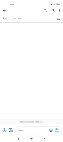 Pulsa el icono de envío cuando termines de escribir el mensaje corto.