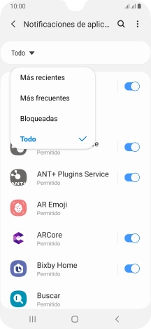 Pulsa el ajuste deseado.