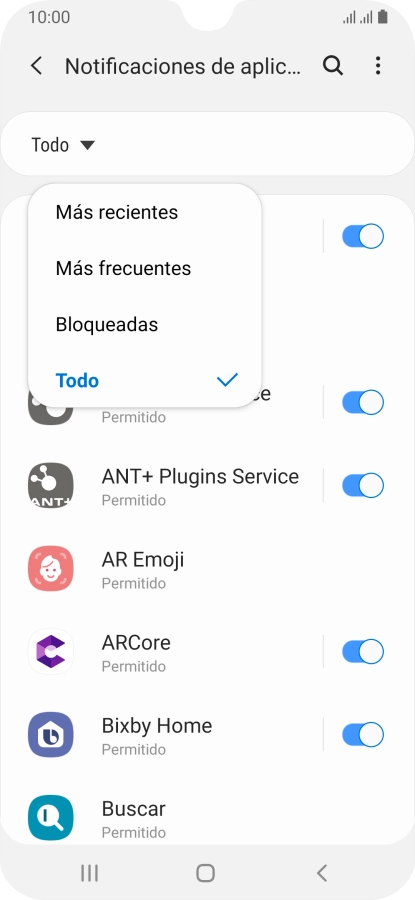 Pulsa el ajuste deseado.