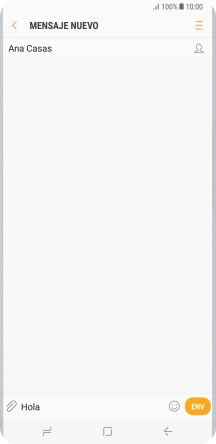 Pulsa ENV cuando termines de escribir el mensaje corto.
