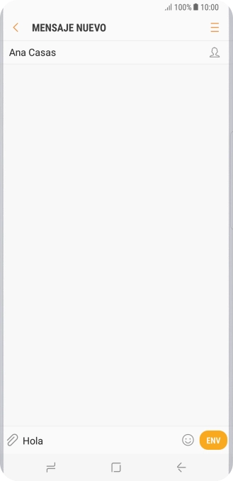 Pulsa ENV cuando termines de escribir el mensaje corto.