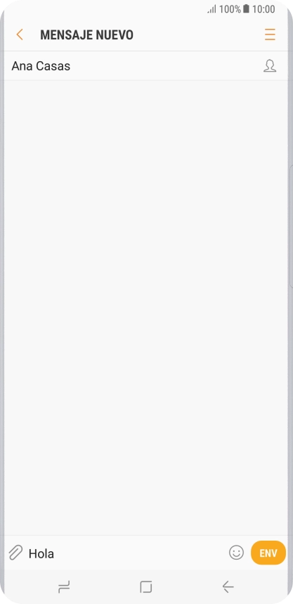 Pulsa ENV cuando termines de escribir el mensaje corto.