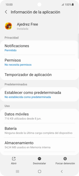 Pulsa Almacenamiento.