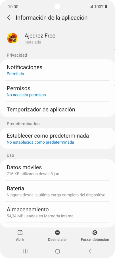 Pulsa Almacenamiento.