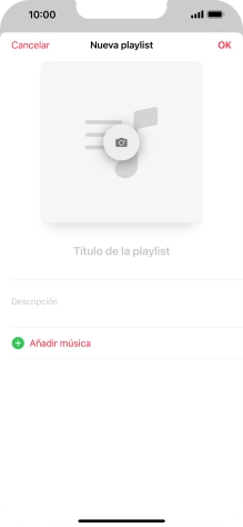 Pulsa en el campo de escritura e introduce el nombre de la lista de reproducción.