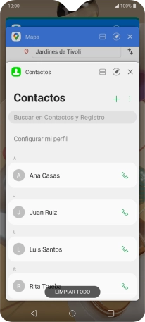 Para cerrar una sola aplicación en ejecución, desliza el dedo hacia la derecha sobre la aplicación deseada.