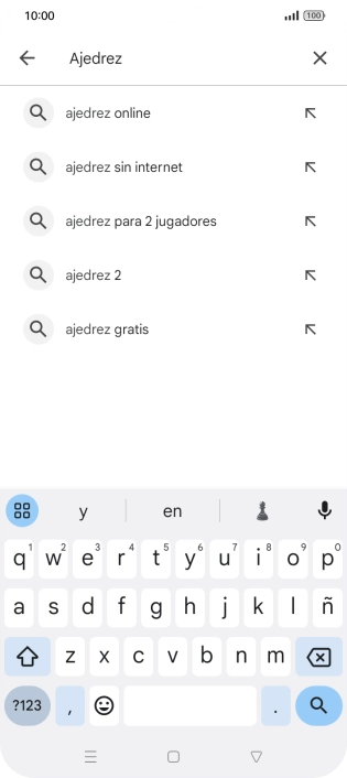 Introduce el nombre del tema o de la app y pulsa el icono de búsqueda.