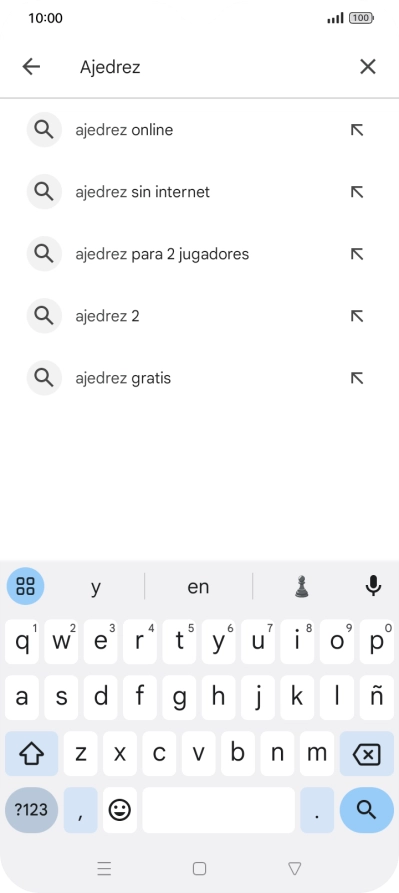 Introduce el nombre del tema o de la app y pulsa el icono de búsqueda.