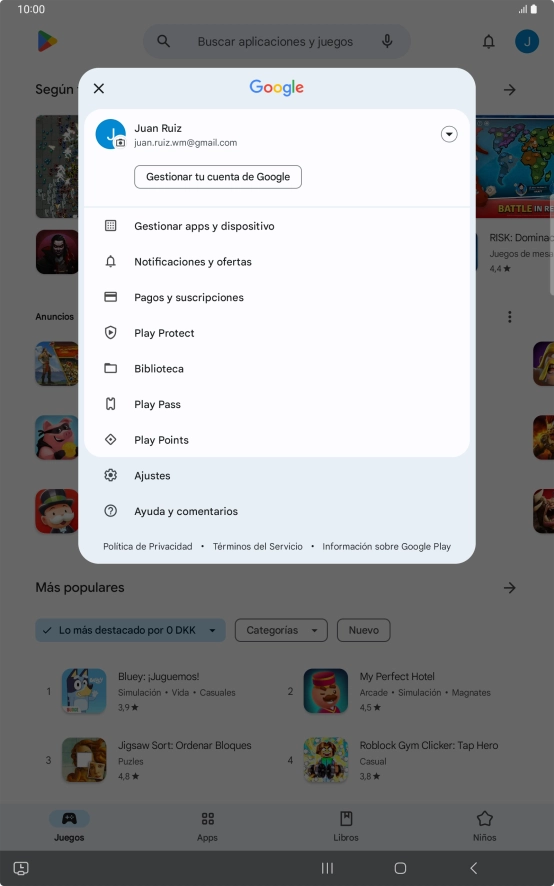 Pulsa Gestionar apps y dispositivo.