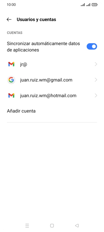 Pulsa el indicador junto a 