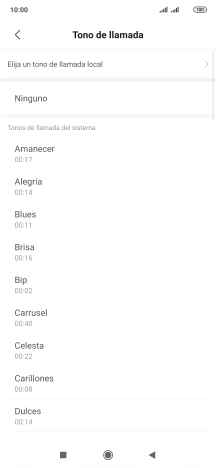 Pulsa Elija un tono de llamada local.