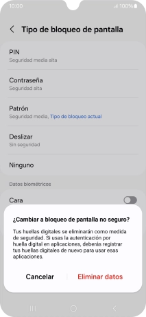 Pulsa Eliminar datos.