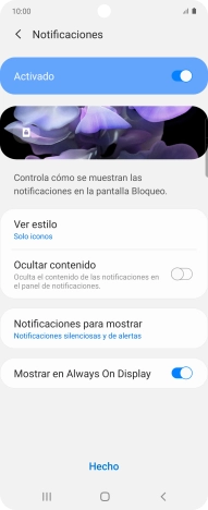 Pulsa los ajustes deseados para activarlos o desactivarlos.