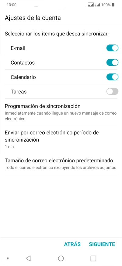 Si aparece en la pantalla esta imagen, tu cuenta de correo electrónico ha sido reconocida y configurada automáticamente. Sigue las indicaciones de la pantalla para introducir más información y terminar la configuración.
