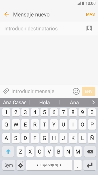 Abre una nota, un mensaje o un correo electrónico, de modo que el teclado esté visible en la pantalla y el teléfono esté listo para la entrada de texto.