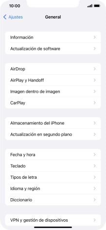 Pulsa Actualización de software. Si hay una versión de software nueva disponible, aparecerá ahora en la pantalla. Sigue las indicaciones de la pantalla para actualizar el software del teléfono.