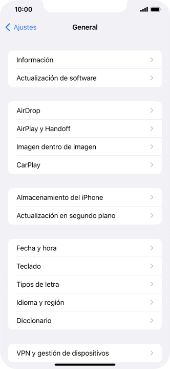 Pulsa Actualización de software. Si hay una versión de software nueva disponible, aparecerá ahora en la pantalla. Sigue las indicaciones de la pantalla para actualizar el software del teléfono.