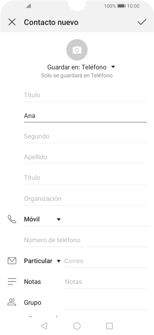 Pulsa Apellido e introduce el apellido.