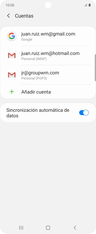 Pulsa el indicador junto a 