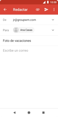 Pulsa en el campo de escritura  y escribe el texto del correo electrónico.