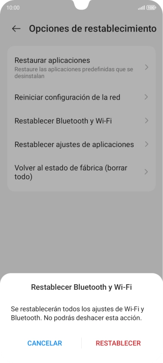 Pulsa RESTABLECER.