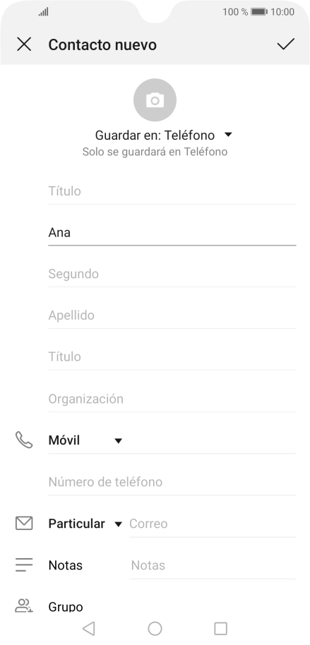 Pulsa Apellido e introduce el apellido.